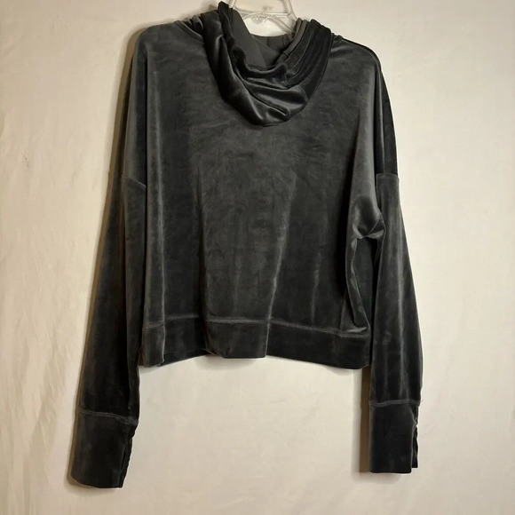 OFFLINE by Aerie Velour Cropped Hoodie Women's Size XL Gray Long Sleeve Pullover - Picture 8 of 16